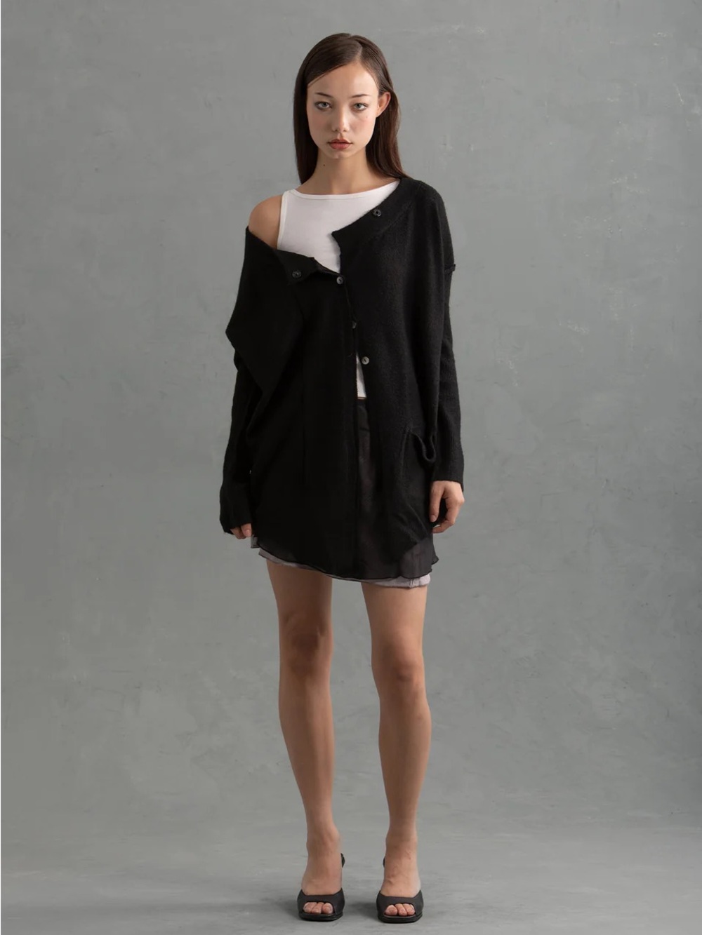 UNIF Lusc Black Oversized Slouchy Cardigan